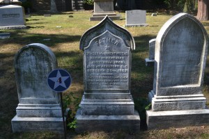 Louisa and Ormsby Mitchel and Thomas Trask gravestones